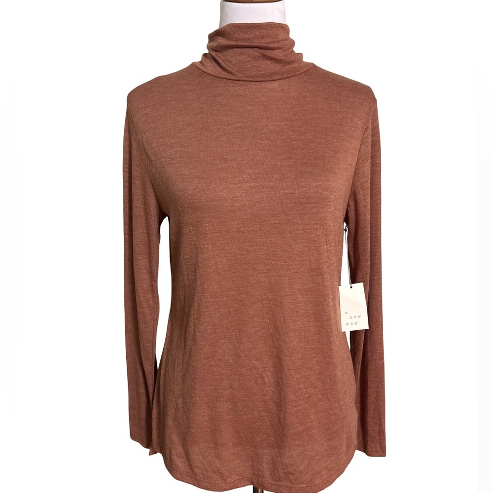 A New Day Rust Long Sleeve Turtleneck